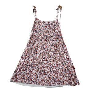 Floral Spaghetti Strap Sundress With Tie Shoulders boho dainty feminine cottage